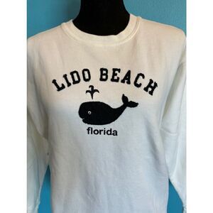 Made in the USA BREEZIN' UP White Sweatshirt LIDO BEACH Florida Whale S XS